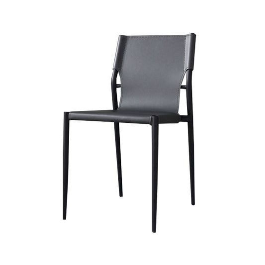 Chaise latéral simple moderne chaise de salle à manger latérale en faux cuir coloré pour le salon