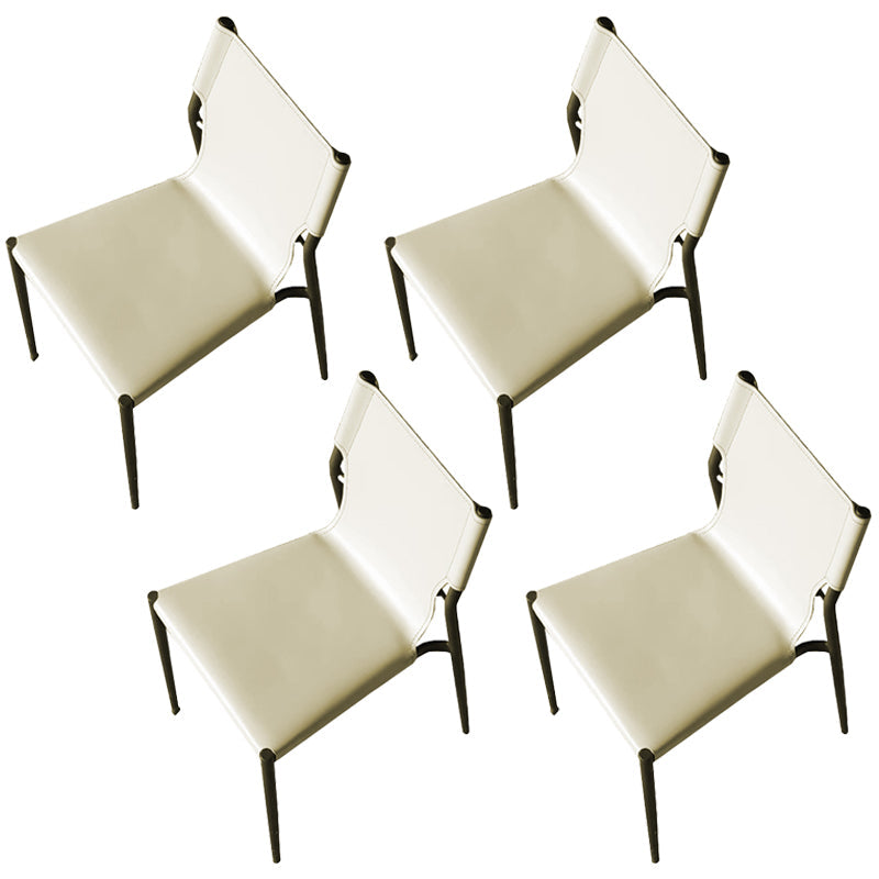 Moderne eenvoudige zijstoel kleurrijke faux lederen kant eetkamerstoel voor woonkamer