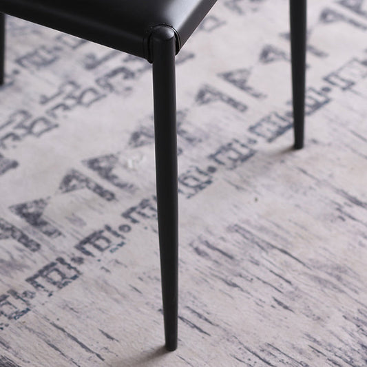 Chaise latéral simple moderne chaise de salle à manger latérale en faux cuir coloré pour le salon