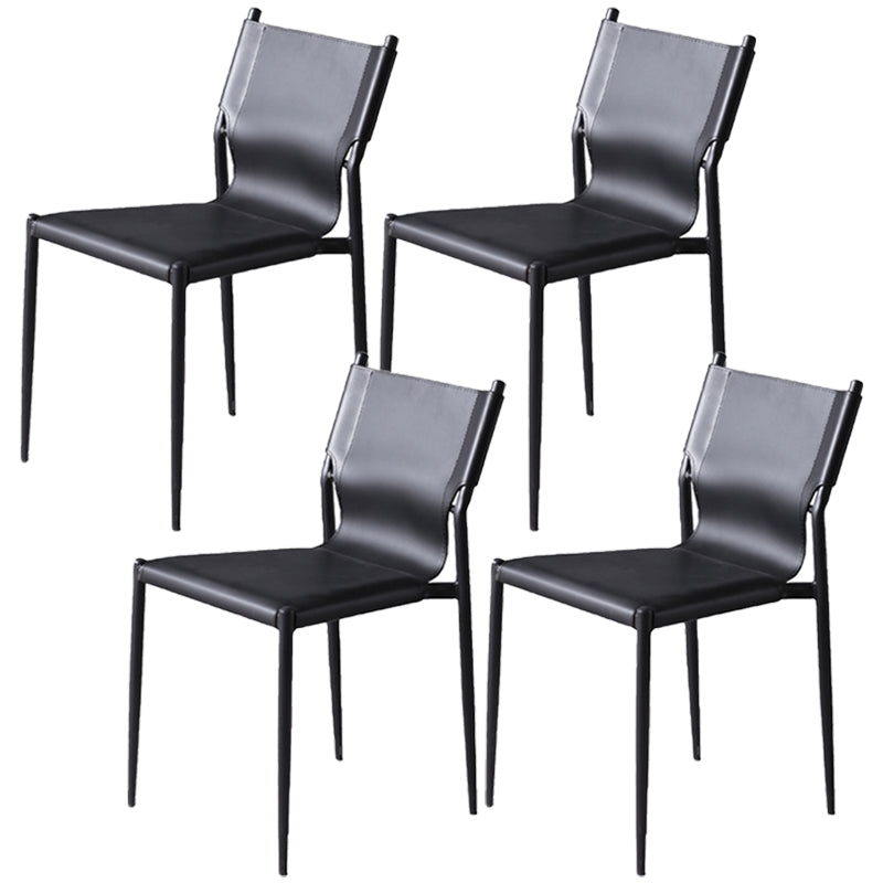 Moderne eenvoudige zijstoel kleurrijke faux lederen kant eetkamerstoel voor woonkamer