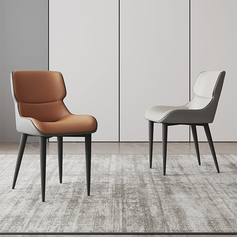 Modern Simple Side Chair Leather Side Dining Chair for Living Room Clearhalo 'Dining Chairs' 'Dining Tables & Seating' 'dining_chair' 'furn' 'furn_dining_chair' 'Furniture' 'Kitchen & Dining Furniture' 7014839