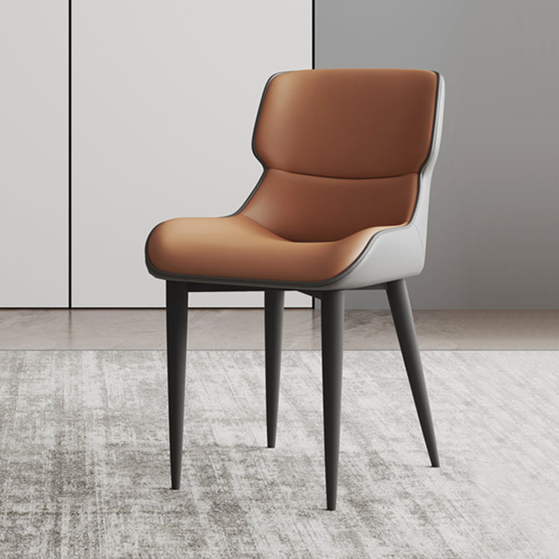 Modern Simple Side Chair Leather Side Dining Chair for Living Room Clearhalo 'Dining Chairs' 'Dining Tables & Seating' 'dining_chair' 'furn' 'furn_dining_chair' 'Furniture' 'Kitchen & Dining Furniture' 7014843