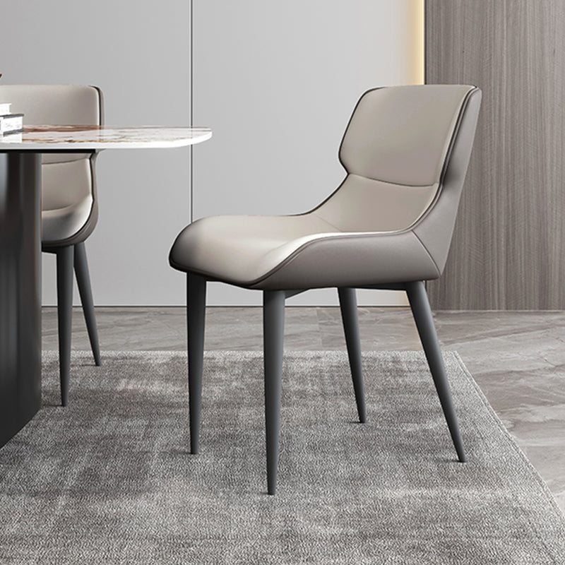 Modern Simple Side Chair Leather Side Dining Chair for Living Room Clearhalo 'Dining Chairs' 'Dining Tables & Seating' 'dining_chair' 'furn' 'furn_dining_chair' 'Furniture' 'Kitchen & Dining Furniture' 7014844