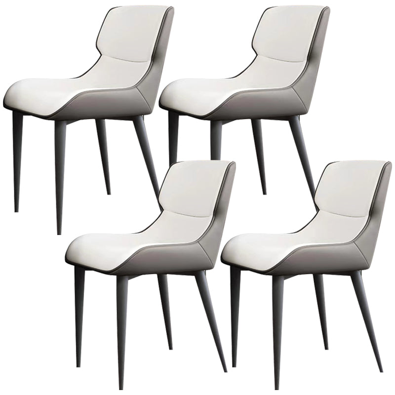 Modern Simple Side Chair Leather Side Dining Chair for Living Room Off-White 4 Piece Set Clearhalo 'Dining Chairs' 'Dining Tables & Seating' 'dining_chair' 'furn' 'furn_dining_chair' 'Furniture' 'Kitchen & Dining Furniture' 7014865