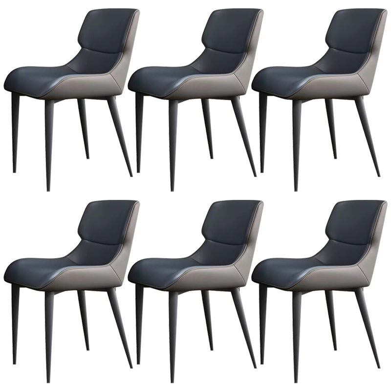 Modern Simple Side Chair Leather Side Dining Chair for Living Room Blue 6 Piece Set Clearhalo 'Dining Chairs' 'Dining Tables & Seating' 'dining_chair' 'furn' 'furn_dining_chair' 'Furniture' 'Kitchen & Dining Furniture' 7014870