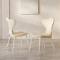 Chaise latéral simple moderne en faux cuir chaise de salle à manger sans bras avec base en métal