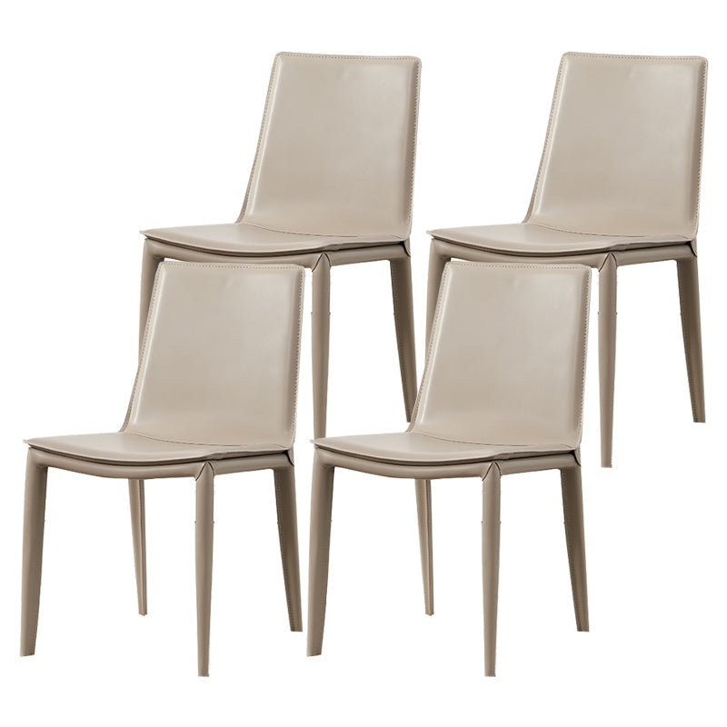 モダンなシンプルなサイドチェアフェイクレザー自宅で使用するためのカラフルなアームレスダイニングチェア