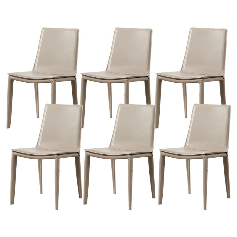 モダンなシンプルなサイドチェアフェイクレザー自宅で使用するためのカラフルなアームレスダイニングチェア