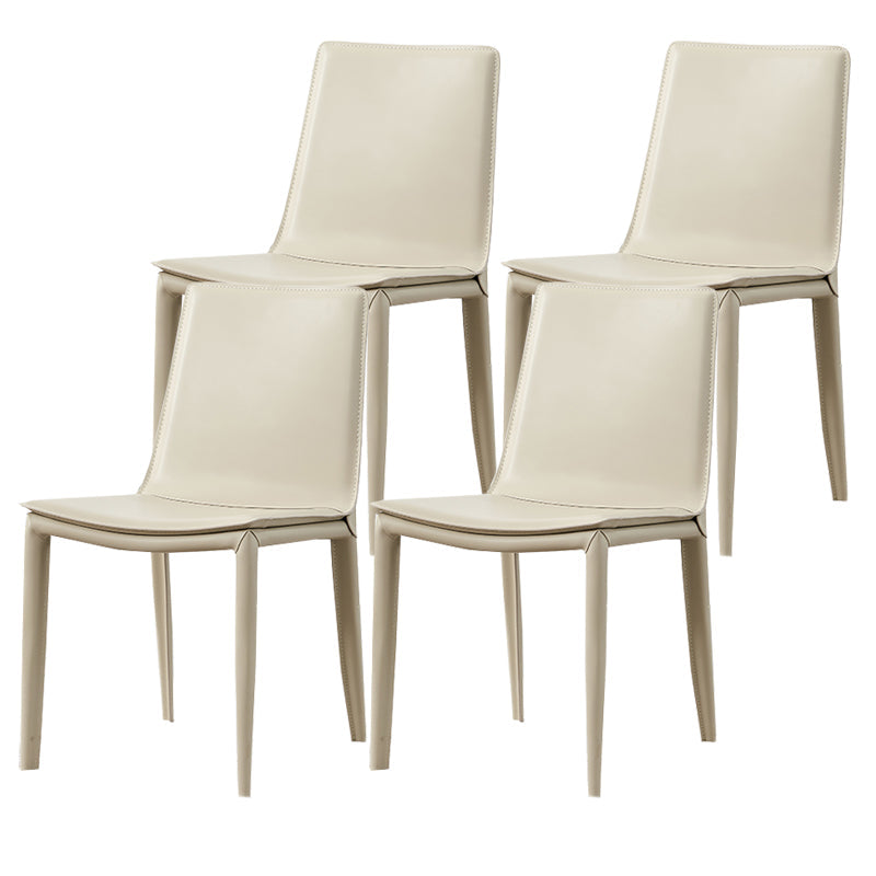モダンなシンプルなサイドチェアフェイクレザー自宅で使用するためのカラフルなアームレスダイニングチェア