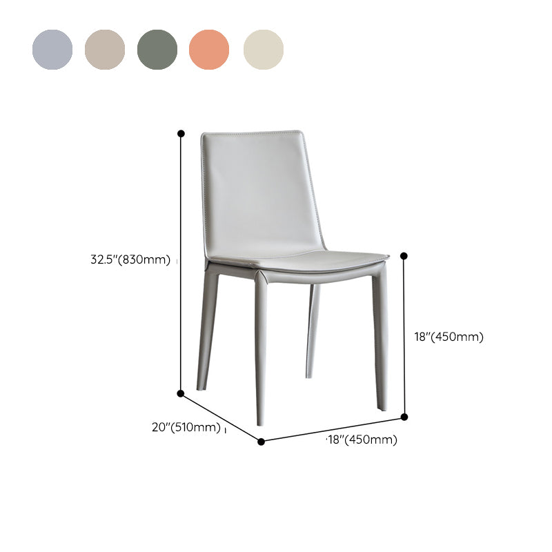モダンなシンプルなサイドチェアフェイクレザー自宅で使用するためのカラフルなアームレスダイニングチェア
