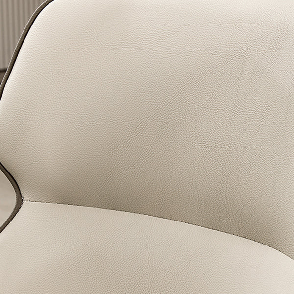 Modern Simple Side Chair Faux Leather Side Dining Chair with Metal Base for Home Use