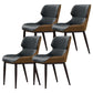 Modern Simple Side Chair Faux Leather Side Dining Chair with Metal Base for Home Use