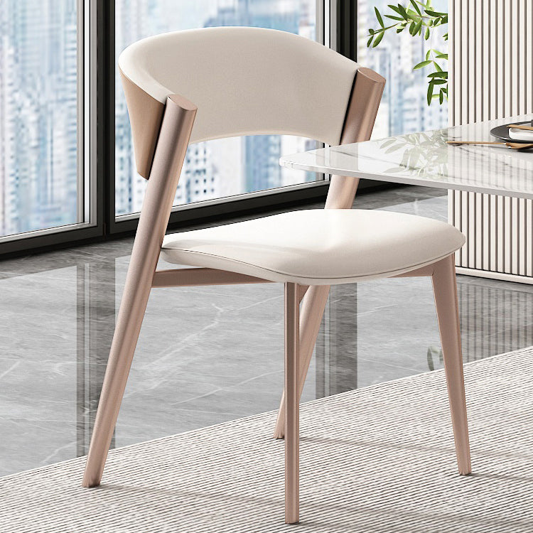 Modern Simple Side Chair Faux Leather Side Dining Chair for Bedroom Clearhalo 'Dining Chairs' 'Dining Tables & Seating' 'dining_chair' 'furn' 'furn_dining_chair' 'Furniture' 'Kitchen & Dining Furniture' 7015013