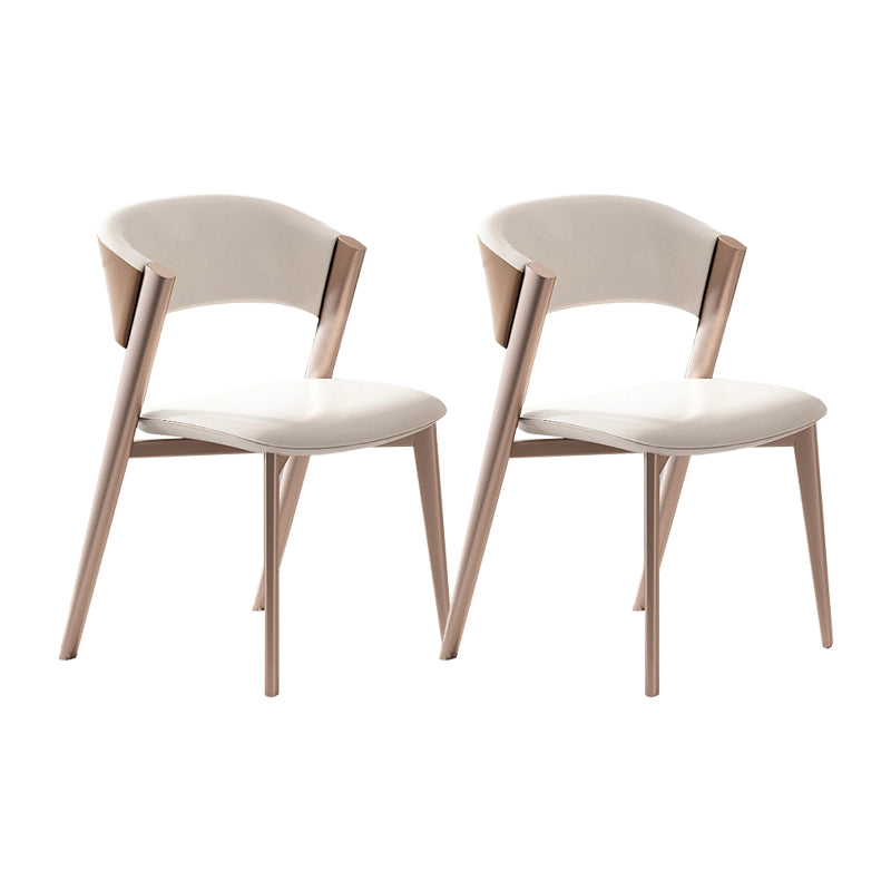 Modern Simple Side Chair Faux Leather Side Dining Chair for Bedroom 2 Piece Set Clearhalo 'Dining Chairs' 'Dining Tables & Seating' 'dining_chair' 'furn' 'furn_dining_chair' 'Furniture' 'Kitchen & Dining Furniture' 7015015