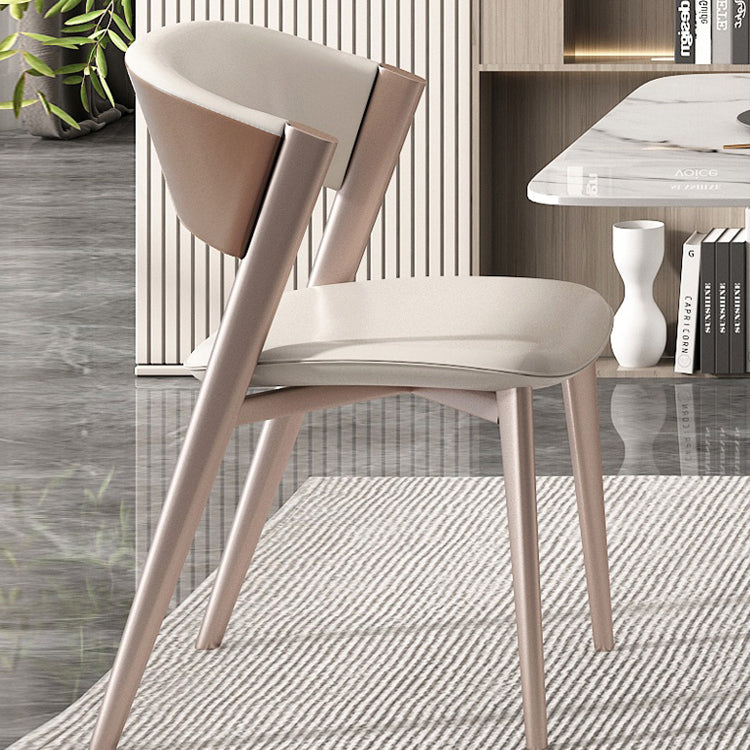 Modern Simple Side Chair Faux Leather Side Dining Chair for Bedroom Clearhalo 'Dining Chairs' 'Dining Tables & Seating' 'dining_chair' 'furn' 'furn_dining_chair' 'Furniture' 'Kitchen & Dining Furniture' 7015016