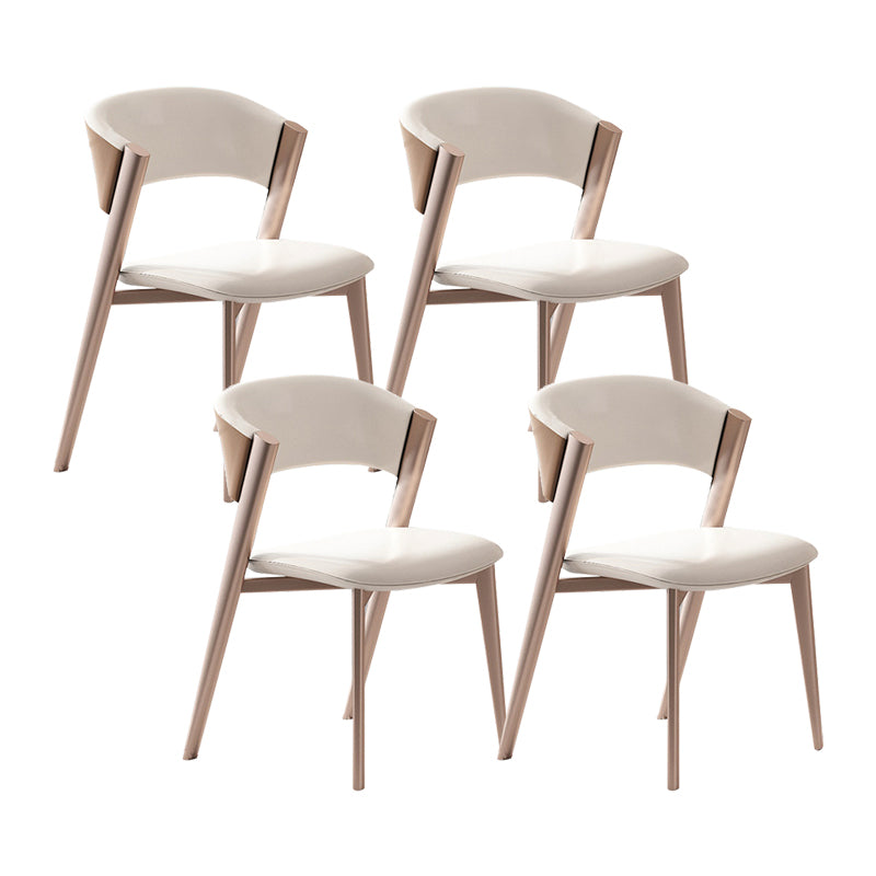 Modern Simple Side Chair Faux Leather Side Dining Chair for Bedroom 4 Piece Set Clearhalo 'Dining Chairs' 'Dining Tables & Seating' 'dining_chair' 'furn' 'furn_dining_chair' 'Furniture' 'Kitchen & Dining Furniture' 7015017