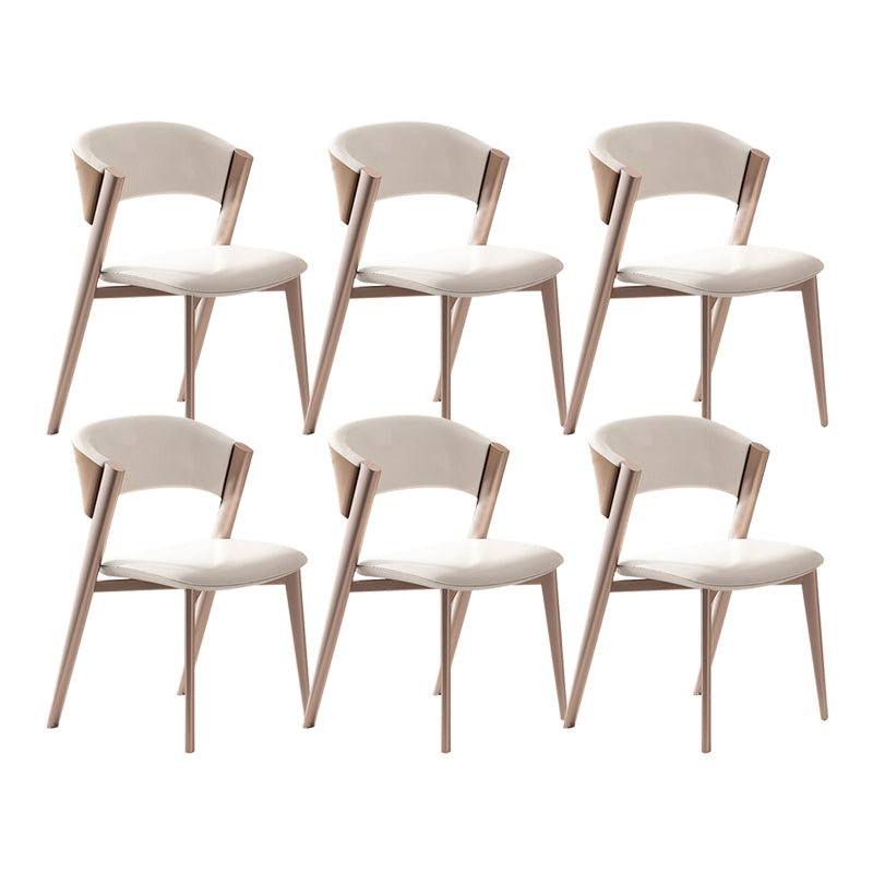 Modern Simple Side Chair Faux Leather Side Dining Chair for Bedroom 6 Piece Set Clearhalo 'Dining Chairs' 'Dining Tables & Seating' 'dining_chair' 'furn' 'furn_dining_chair' 'Furniture' 'Kitchen & Dining Furniture' 7015019