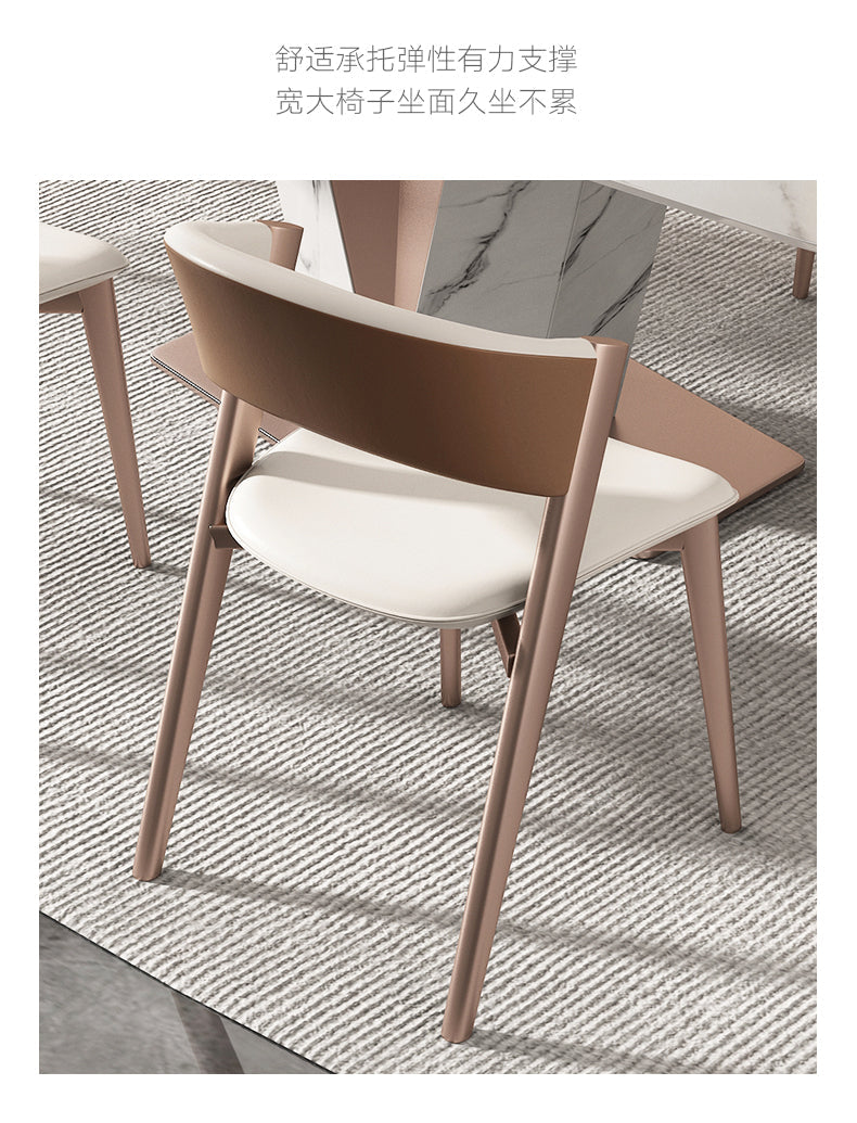 Modern Simple Side Chair Faux Leather Side Dining Chair for Bedroom Clearhalo 'Dining Chairs' 'Dining Tables & Seating' 'dining_chair' 'furn' 'furn_dining_chair' 'Furniture' 'Kitchen & Dining Furniture' 7015023