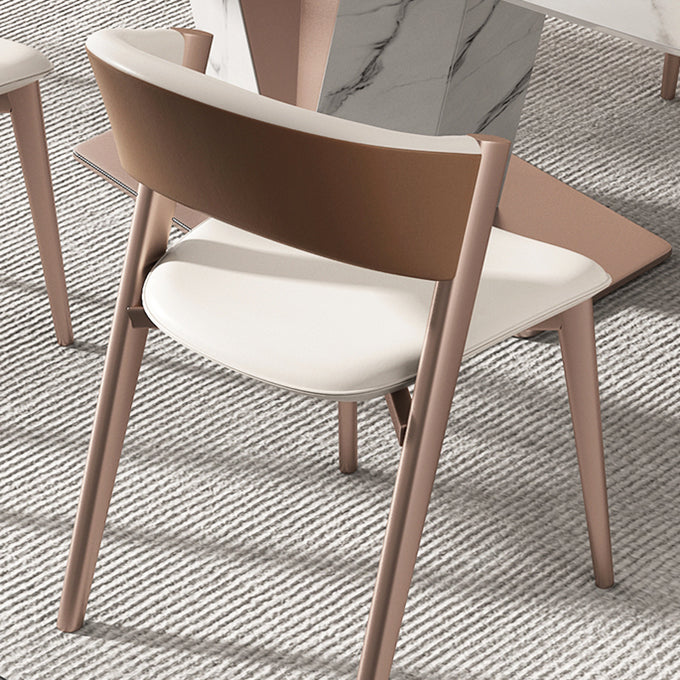 Modern Simple Side Chair Faux Leather Side Dining Chair for Bedroom Clearhalo 'Dining Chairs' 'Dining Tables & Seating' 'dining_chair' 'furn' 'furn_dining_chair' 'Furniture' 'Kitchen & Dining Furniture' 7015024