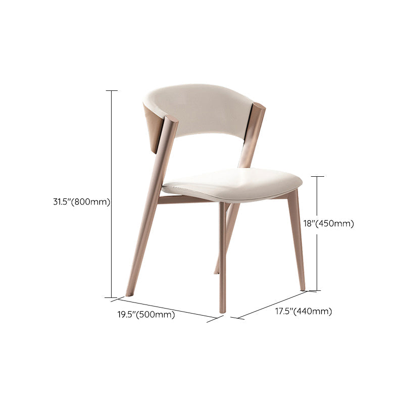 Modern Simple Side Chair Faux Leather Side Dining Chair for Bedroom Clearhalo 'Dining Chairs' 'Dining Tables & Seating' 'dining_chair' 'furn' 'furn_dining_chair' 'Furniture' 'Kitchen & Dining Furniture' 7015025