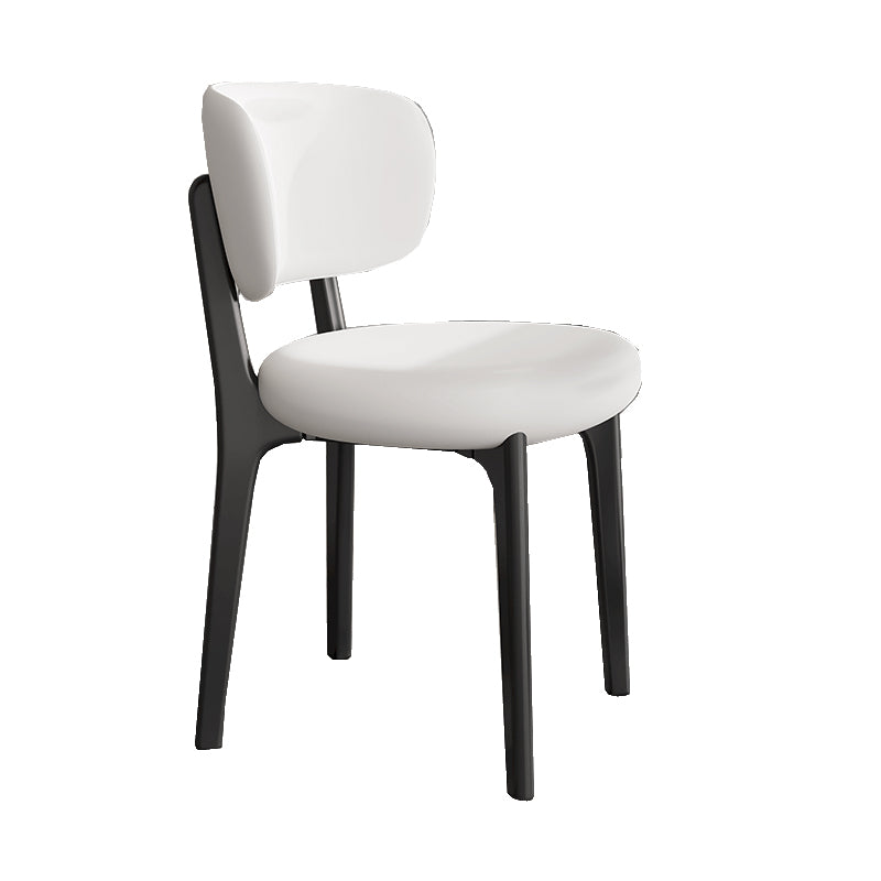 Modern Simple Side Chair Upholstered Kitchen Dining Chairs with Wooden Base