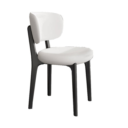 Modern Simple Side Chair Upholstered Kitchen Dining Chairs with Wooden Base
