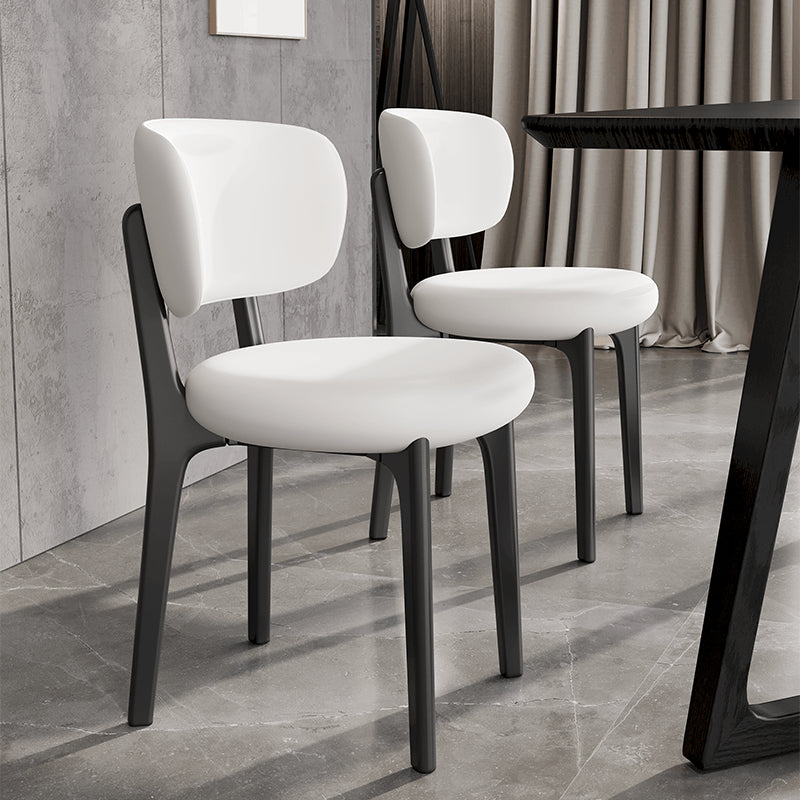 Modern Simple Side Chair Upholstered Kitchen Dining Chairs with Wooden Base