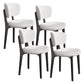 Modern Simple Side Chair Upholstered Kitchen Dining Chairs with Wooden Base