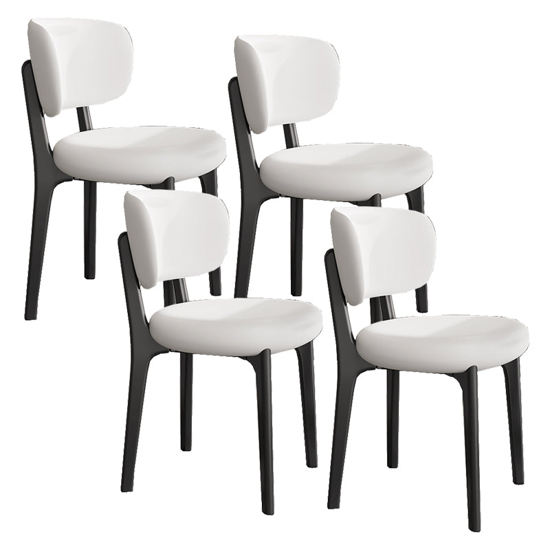 Modern Simple Side Chair Upholstered Kitchen Dining Chairs with Wooden Base