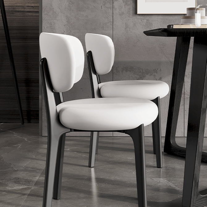 Modern Simple Side Chair Upholstered Kitchen Dining Chairs with Wooden Base