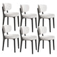 Modern Simple Side Chair Upholstered Kitchen Dining Chairs with Wooden Base