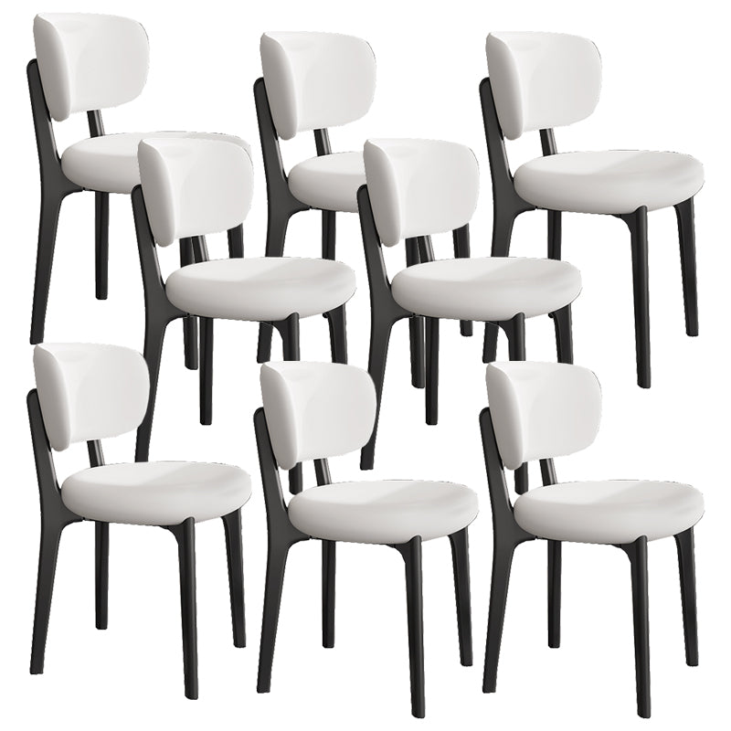 Modern Simple Side Chair Upholstered Kitchen Dining Chairs with Wooden Base