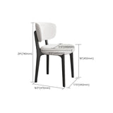 Modern Simple Side Chair Upholstered Kitchen Dining Chairs with Wooden Base