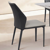 Chaise d'accélération simple moderne chaise à manger en faux cuir avec base en métal pour le salon