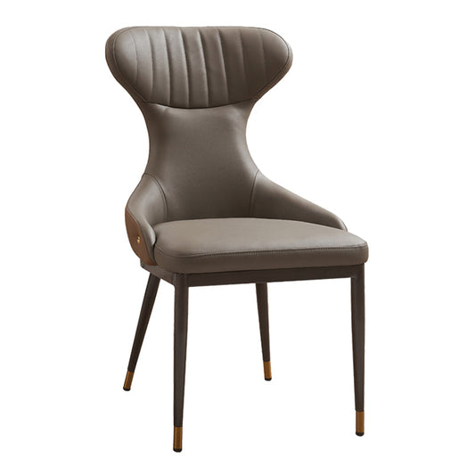 Modern Simple Side Chair Faux Leather Armless Dining Chair for Living Room