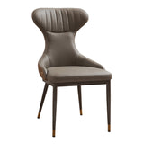 リビングルーム用のモダンなシンプルなサイドチェアフェイクレザーアームレスダイニングチェア