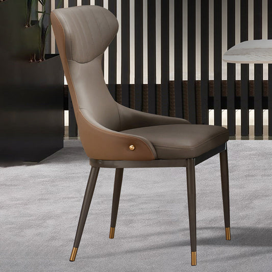Modern Simple Side Chair Faux Leather Armless Dining Chair for Living Room
