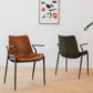 Silla de brazo de estilo industrial sillón de comedor de cuero por falso para sala de estar