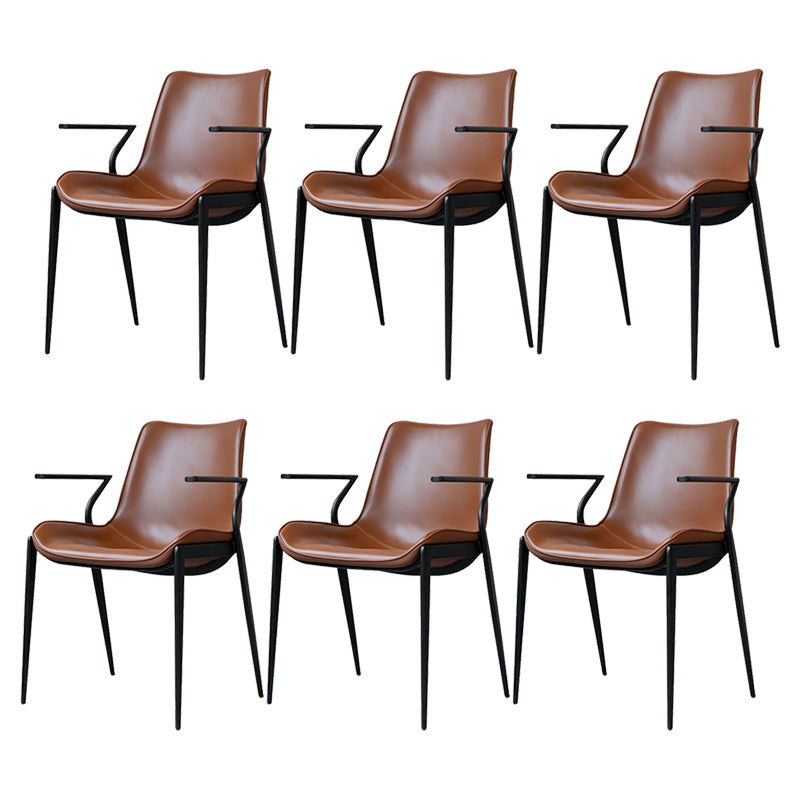 Silla de brazo de estilo industrial sillón de comedor de cuero por falso para sala de estar