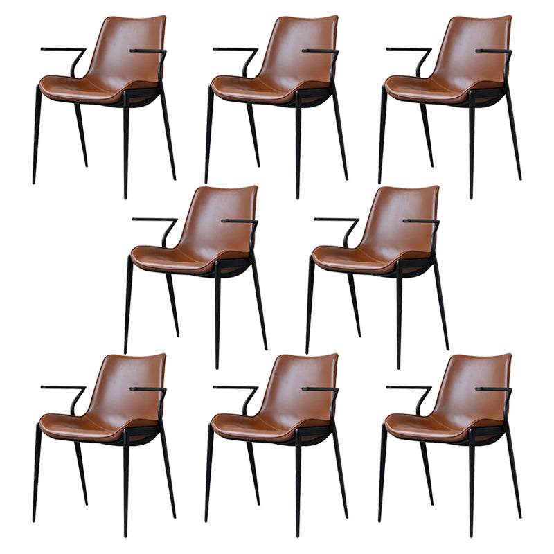 Silla de brazo de estilo industrial sillón de comedor de cuero por falso para sala de estar