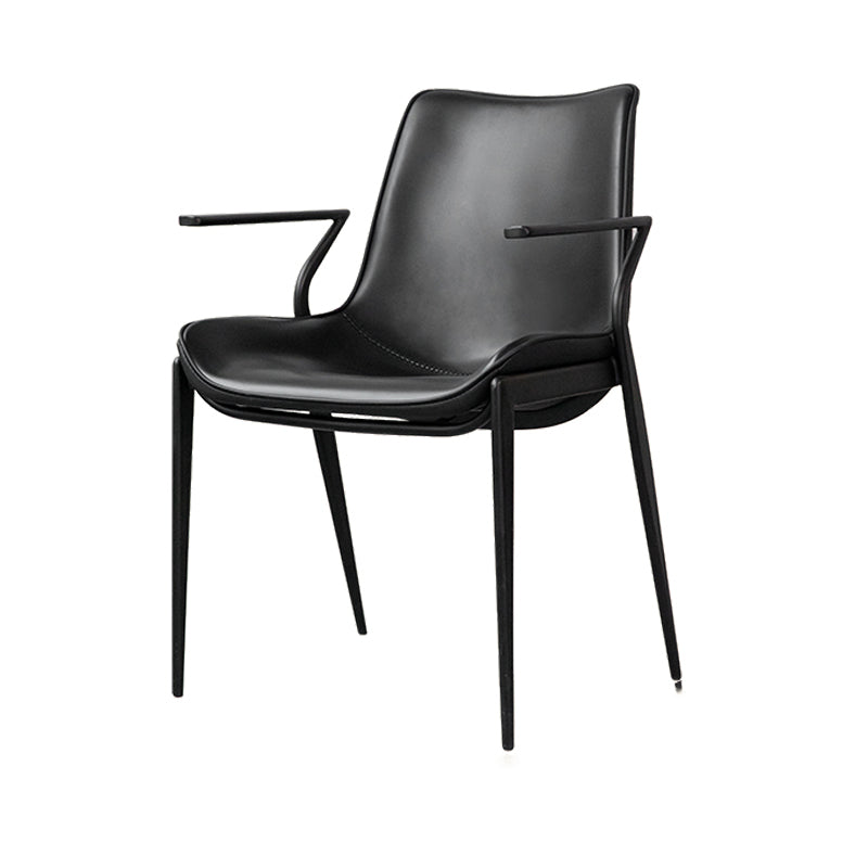Silla de brazo de estilo industrial sillón de comedor de cuero por falso para sala de estar
