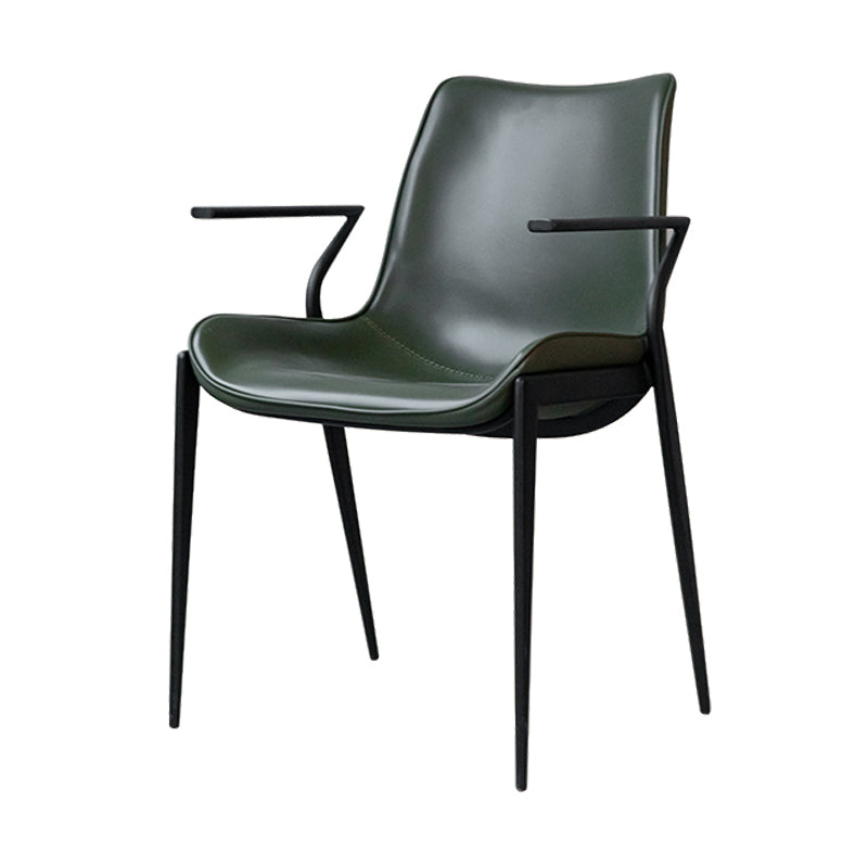 Silla de brazo de estilo industrial sillón de comedor de cuero por falso para sala de estar