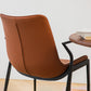 Silla de brazo de estilo industrial sillón de comedor de cuero por falso para sala de estar