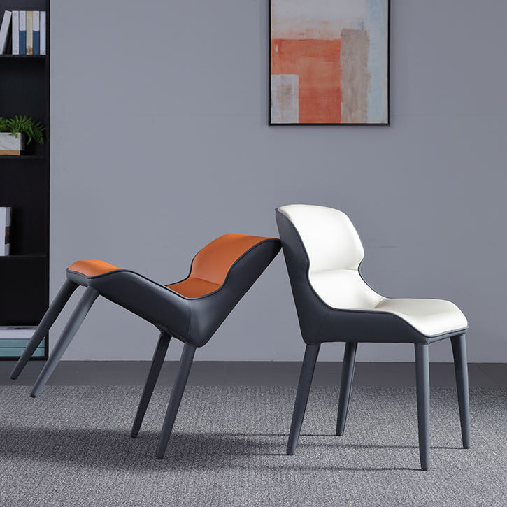 Modern Simple Side Chair Faux Leather Dining Chair for Living Room