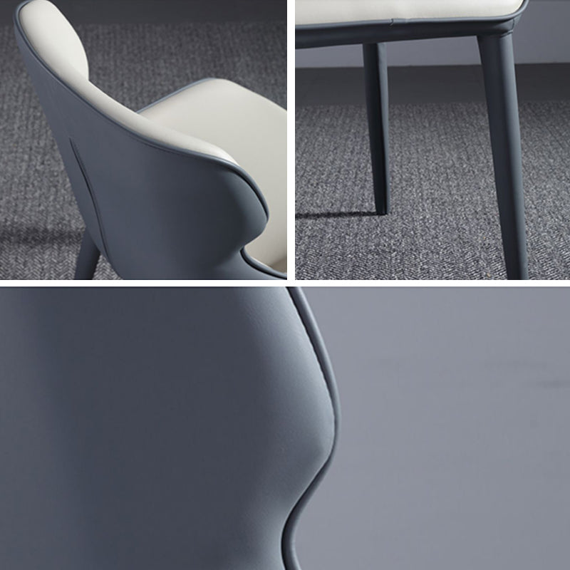 Modern Simple Side Chair Faux Leather Dining Chair for Living Room