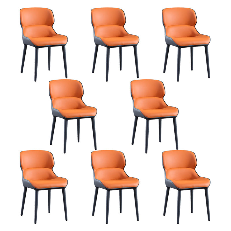 Modern Simple Side Chair Faux Leather Dining Chair for Living Room