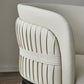 Modern Simple White Arm Chair Wooden Base Dining Arm Chair for Home Use