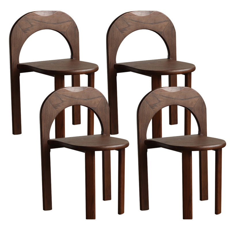 Industrial Style Side Chair Solid Wood Dining Chair for Living Room Nut-Brown 4 Piece Set Clearhalo 'Dining Chairs' 'Dining Tables & Seating' 'dining_chair' 'furn' 'furn_dining_chair' 'Furniture' 'Kitchen & Dining Furniture' 7015229