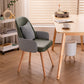 木製の脚のあるモダンなスタイルのアームチェア布張りダイニングチェア