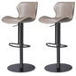 Faux Leather Barstool Adjustable Height Swivel Barstool with Footrest
